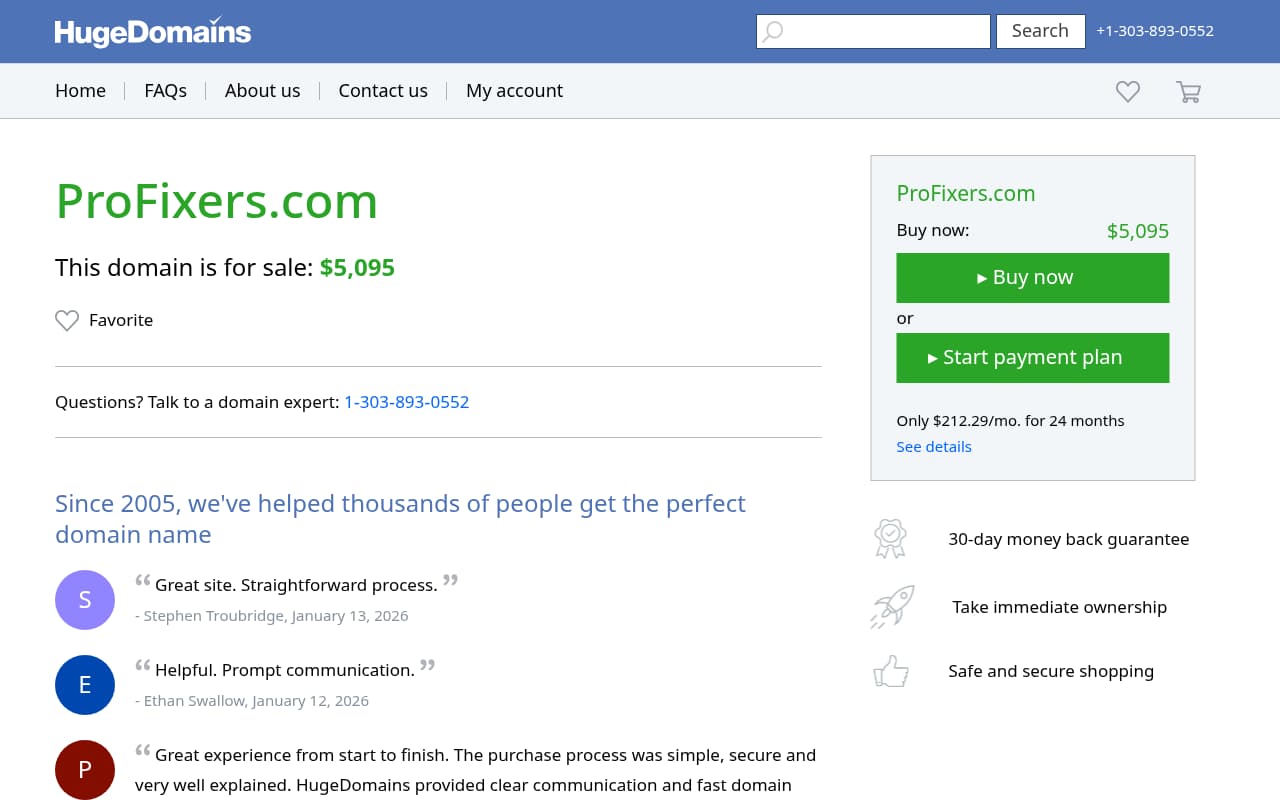 ProFixers website screenshot