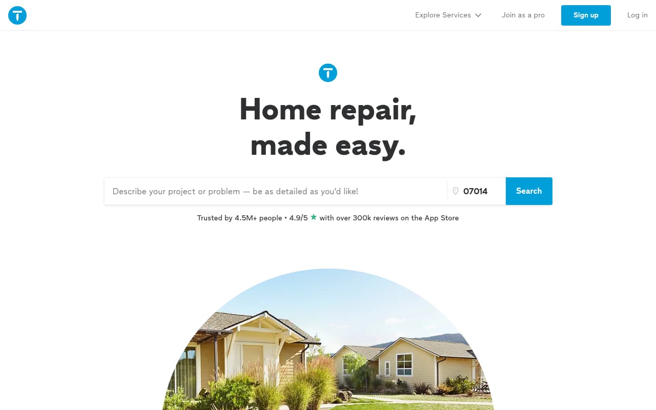 Thumbtack website screenshot