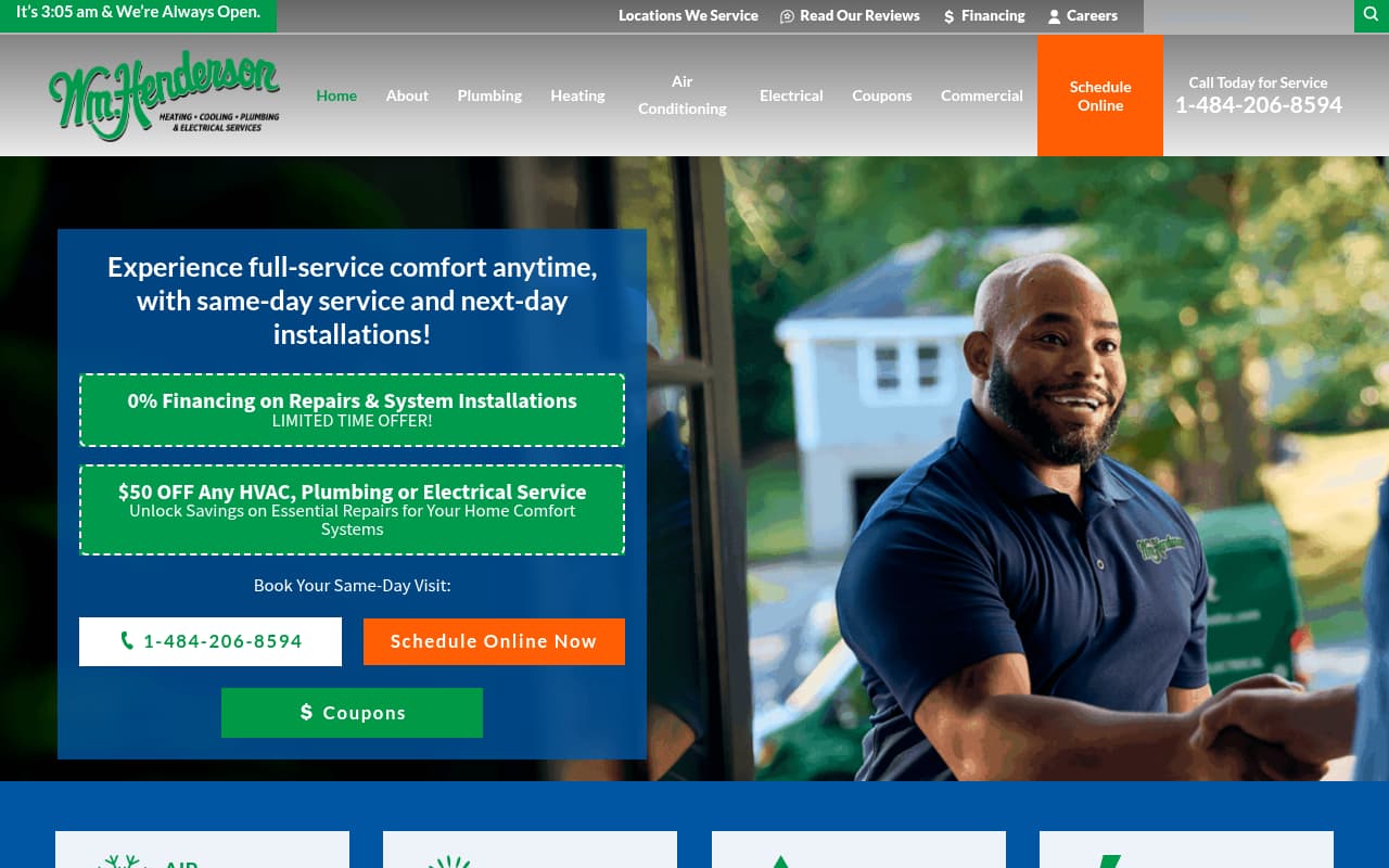 WM Henderson website screenshot