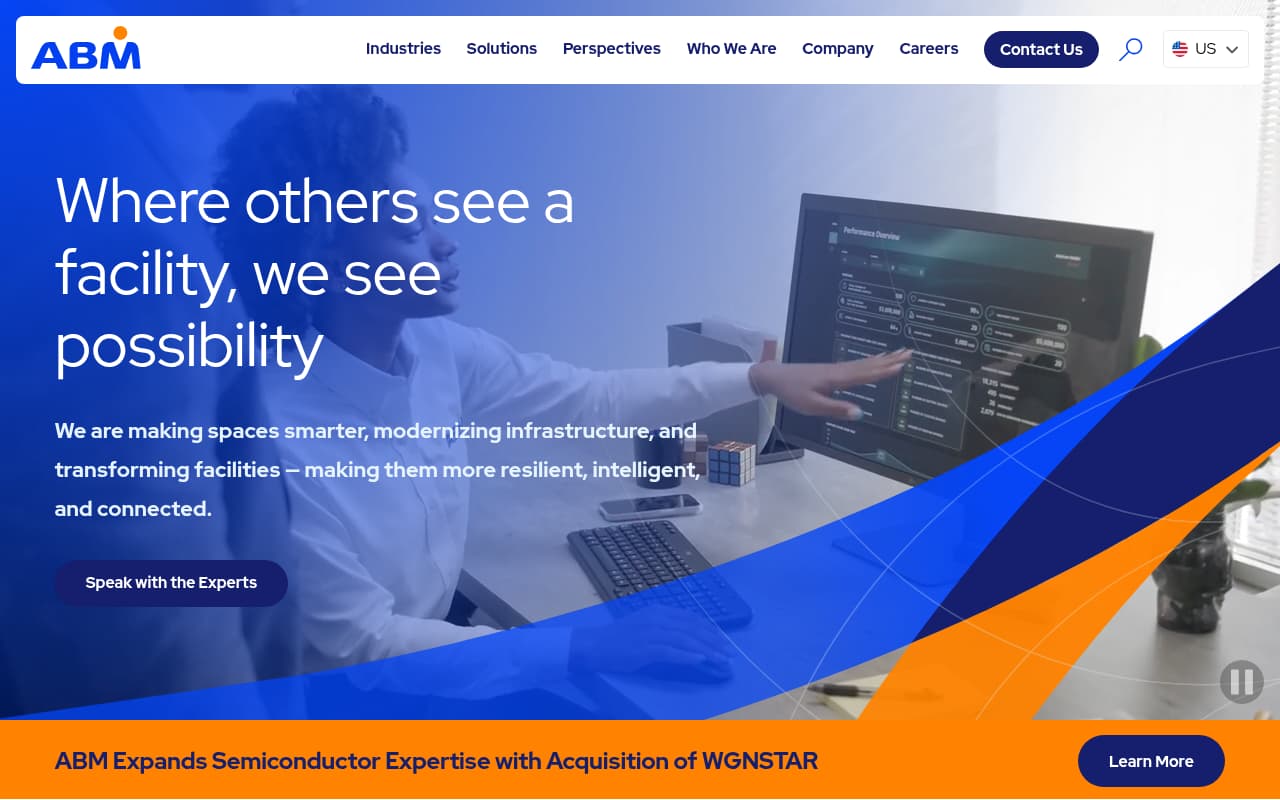 ABM Industries website screenshot