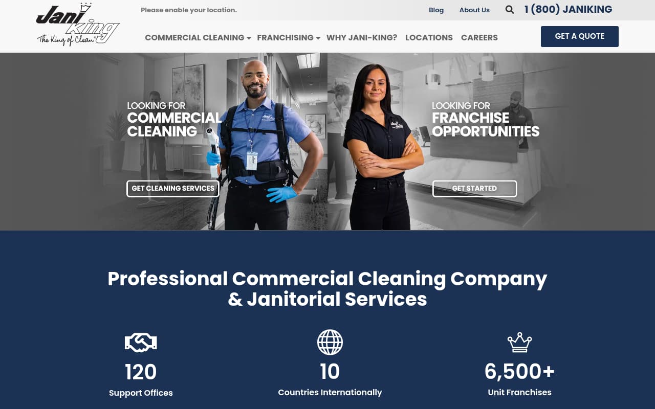 Jani-King website screenshot