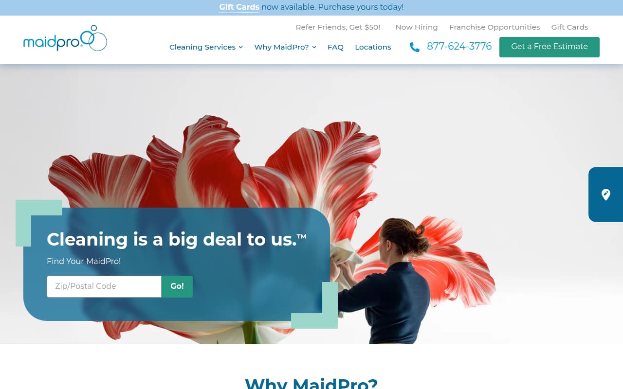 MaidPro website screenshot