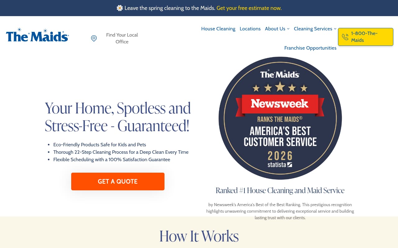 Maids.com website screenshot