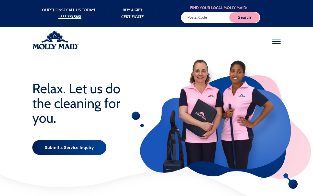 Molly Maid Canada website screenshot