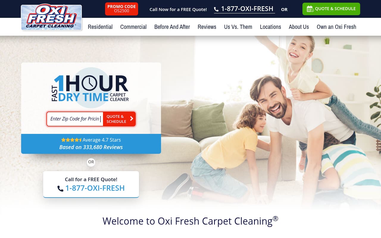 Oxi Fresh website screenshot