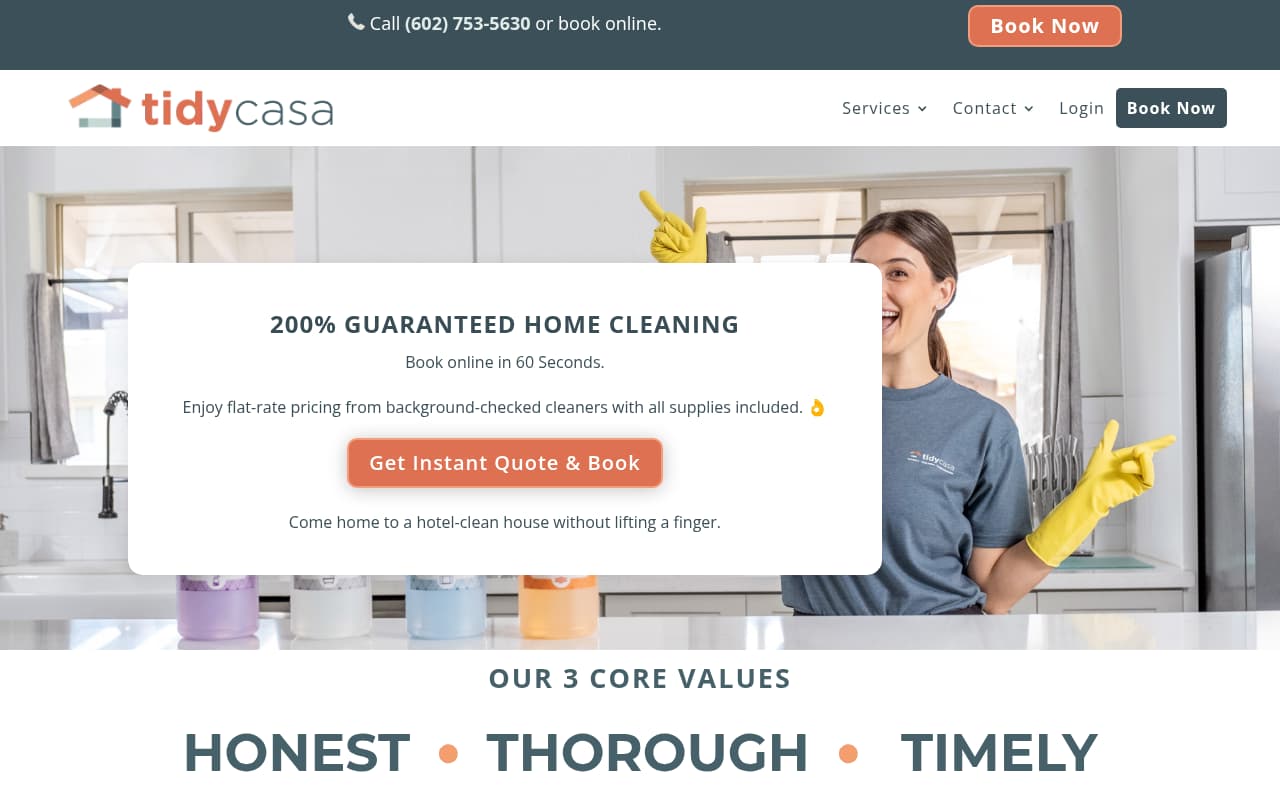 Tidy Casa website screenshot