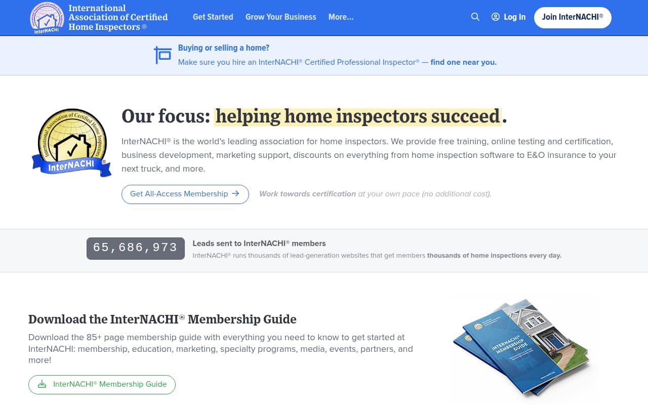 InterNACHI website screenshot