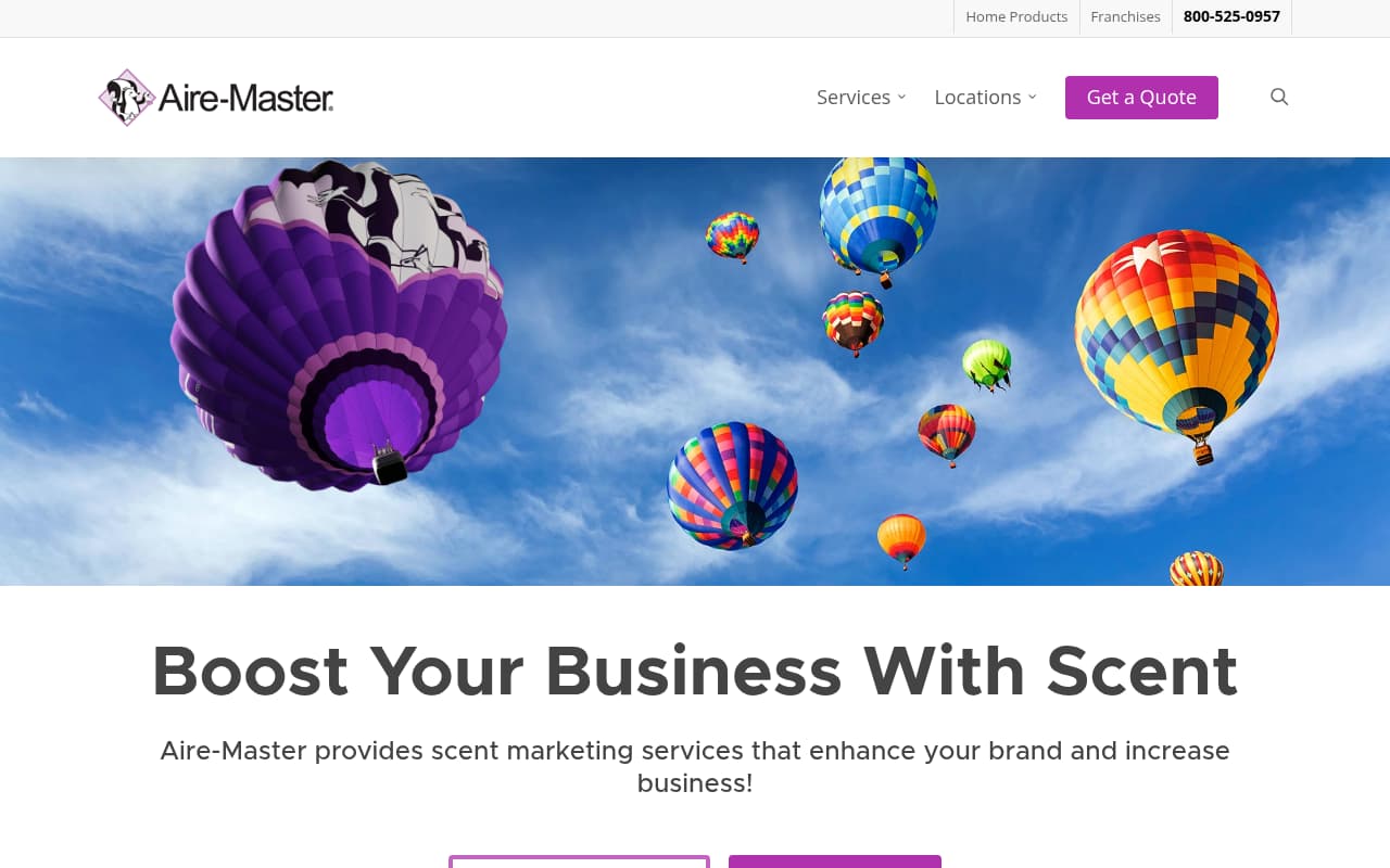 Aire-Master of America website screenshot
