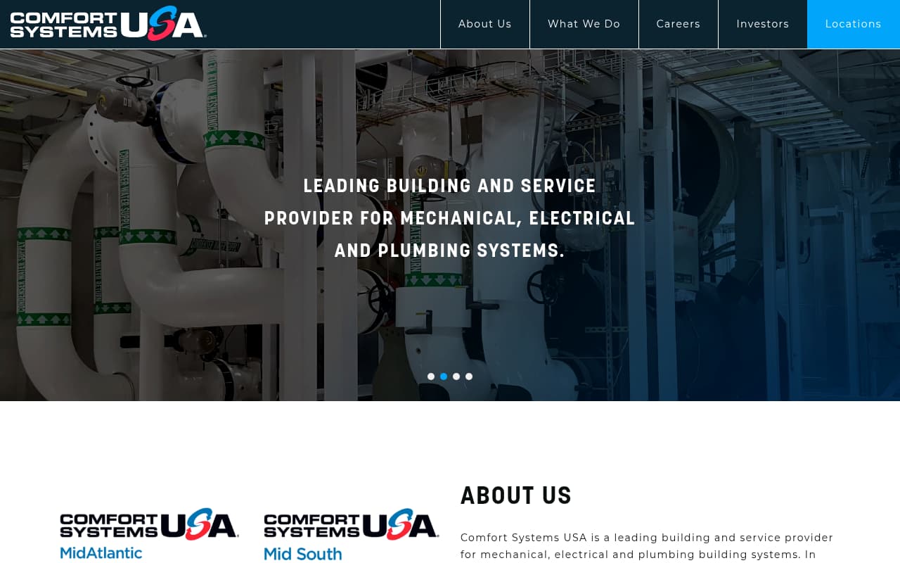 Comfort Systems USA website screenshot