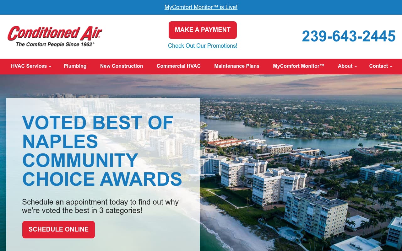 Conditioned Air website screenshot