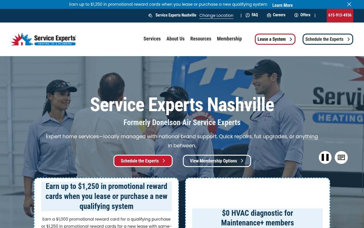 Donelson Air website screenshot