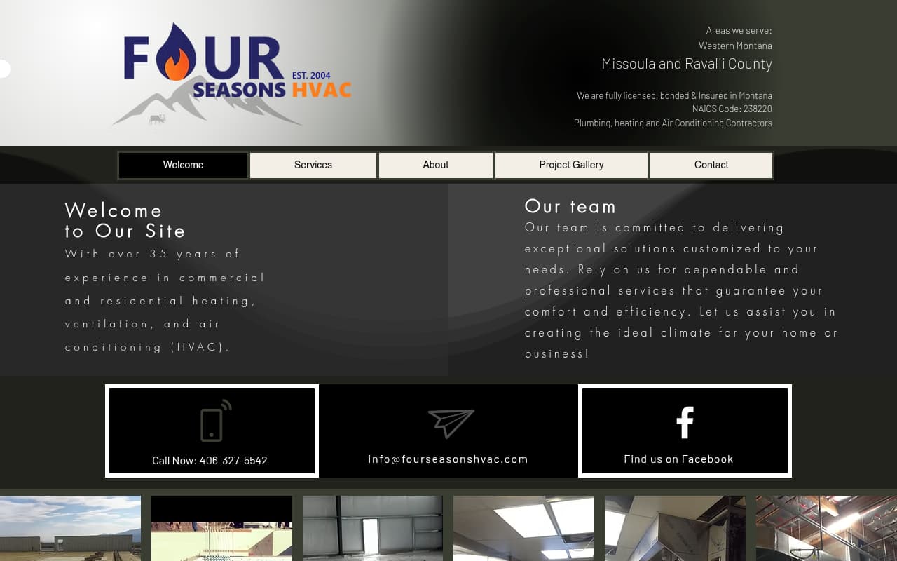 Four Seasons Heating website screenshot