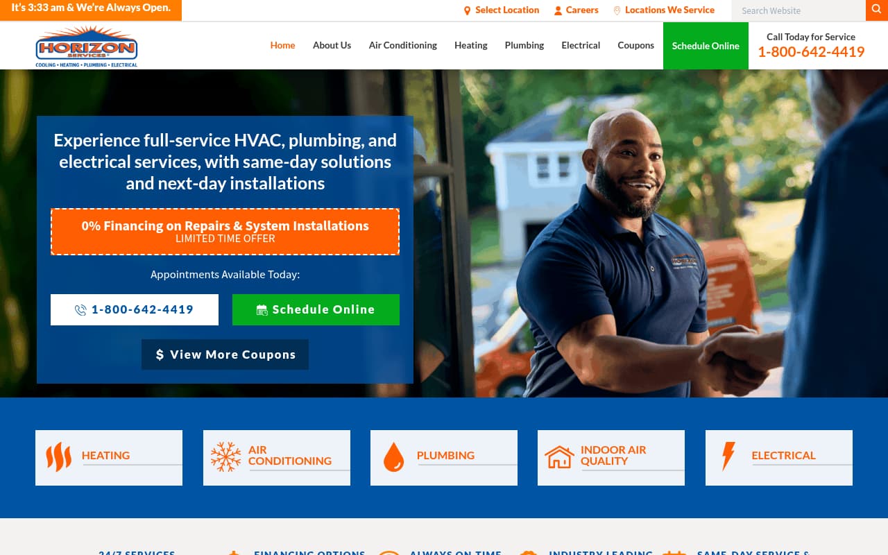 Horizon Services website screenshot