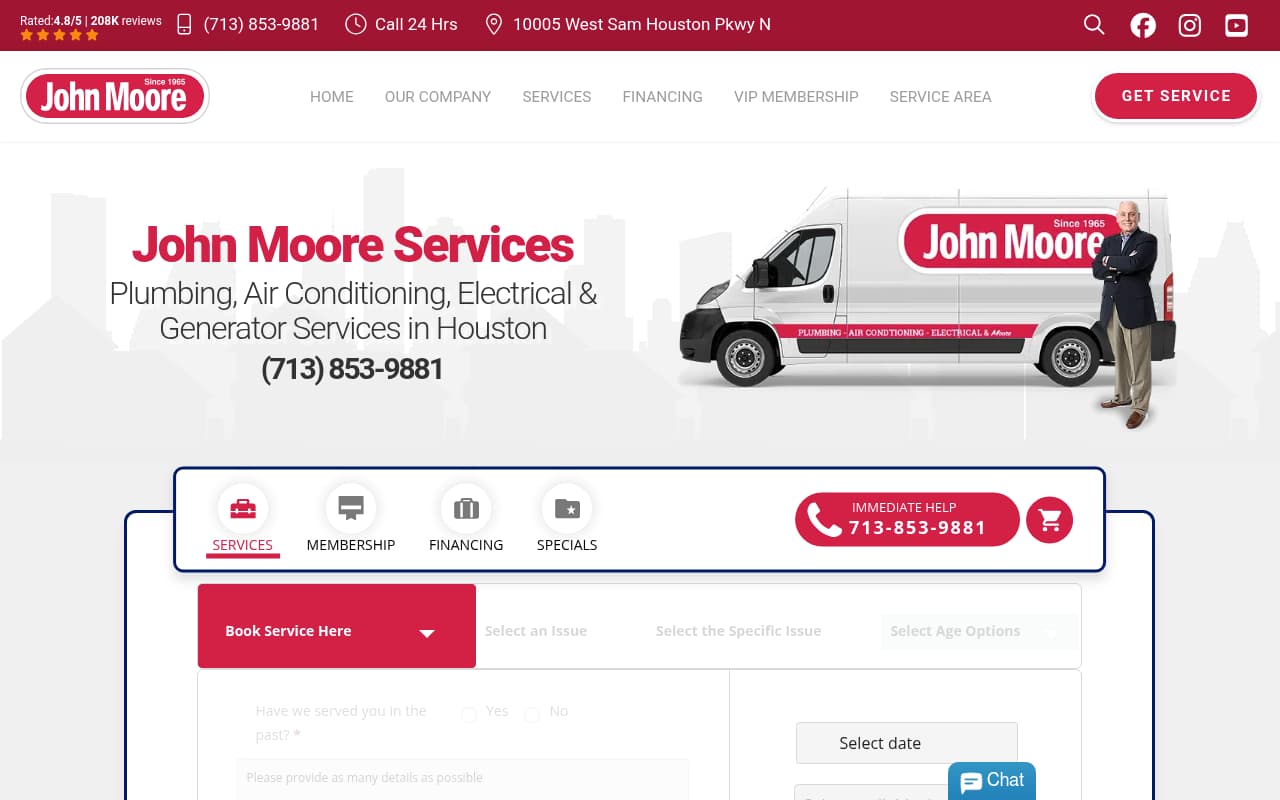 John Moore Services website screenshot