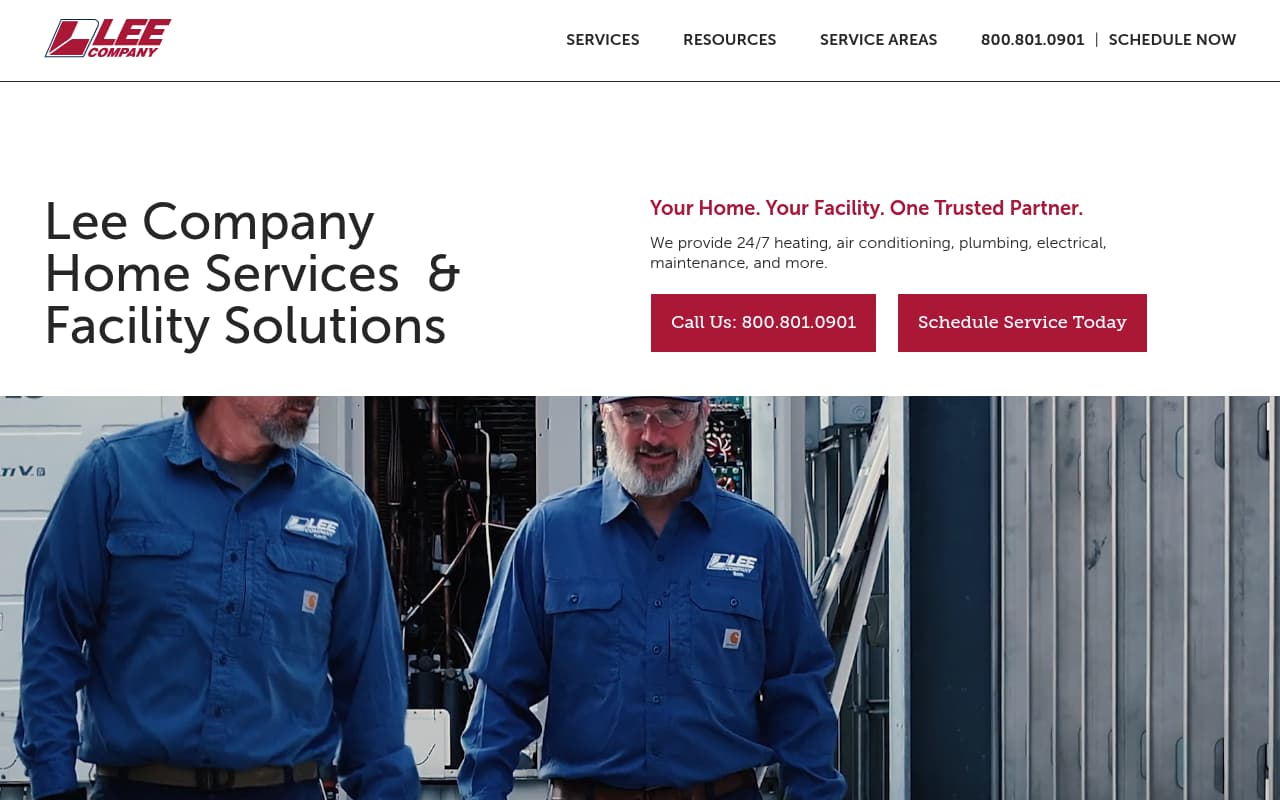 Lee Company HVAC website screenshot