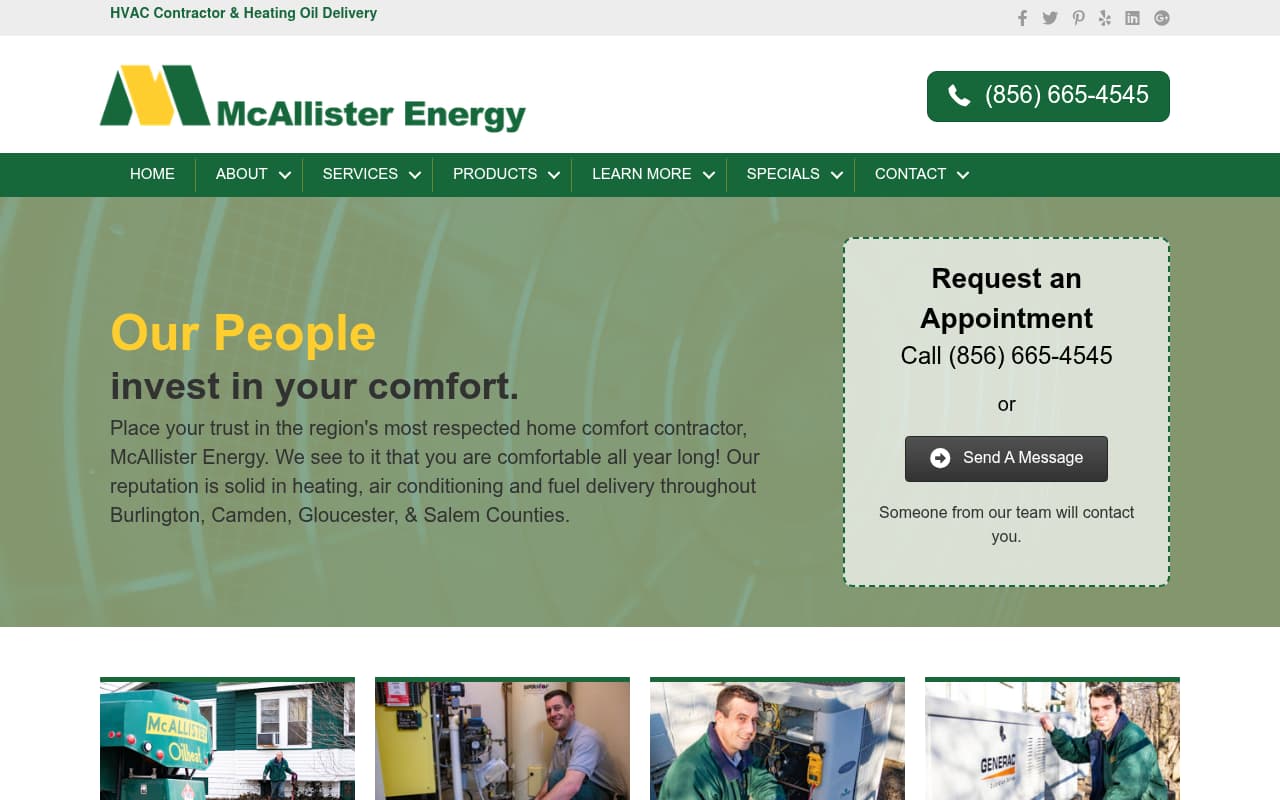 McAllister Energy website screenshot