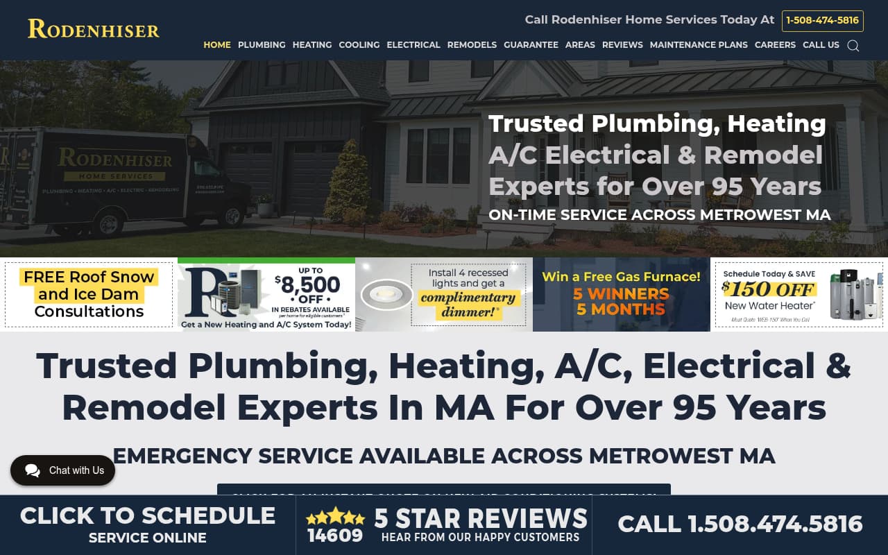Rodenhiser Plumbing website screenshot