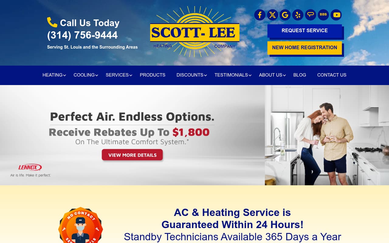Scott-Lee Heating Company website screenshot