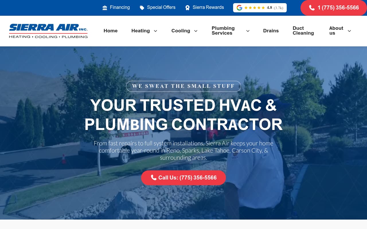 Sierra Air website screenshot