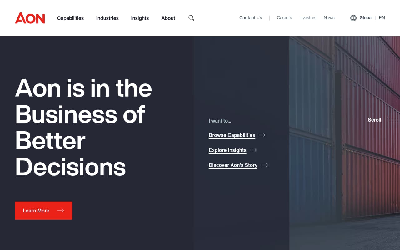 Aon website screenshot