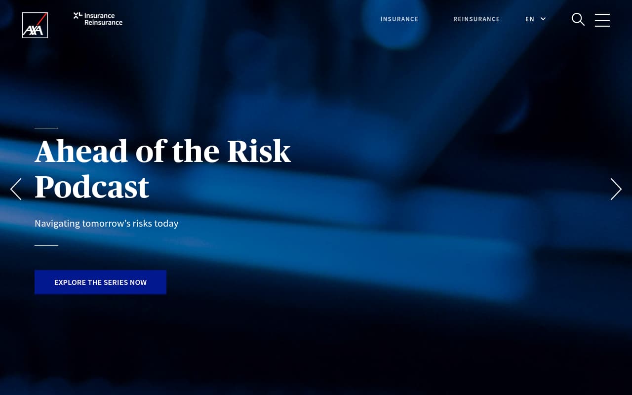 AXA XL website screenshot
