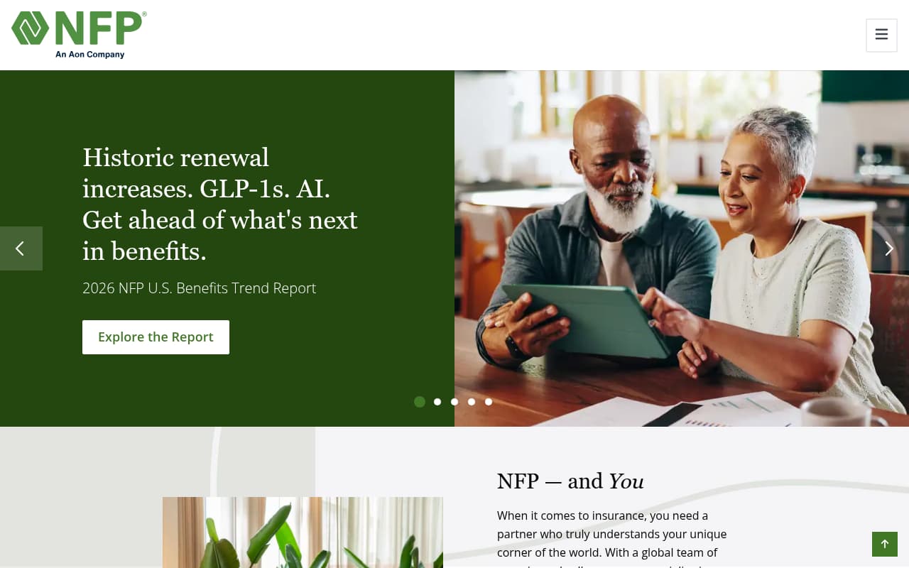 NFP Insurance website screenshot