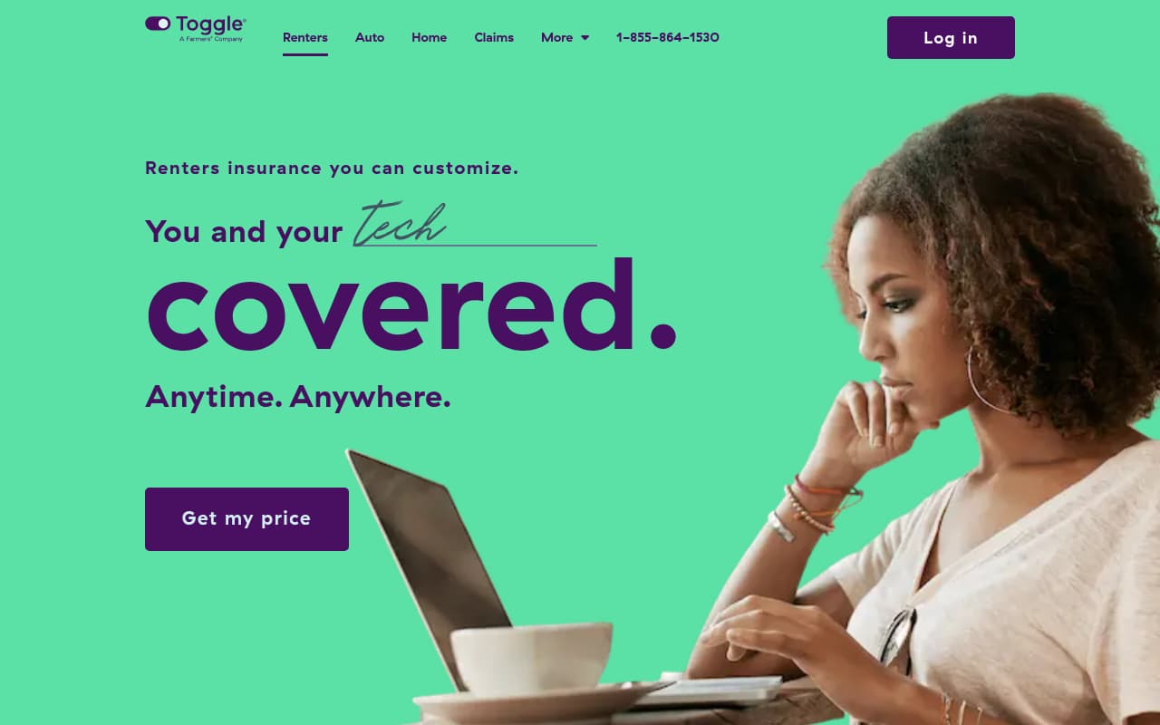 Toggle Insurance website screenshot