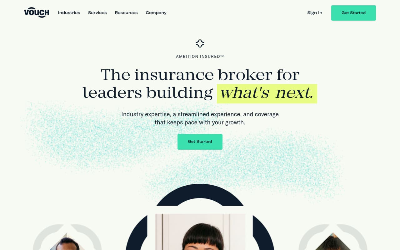 Vouch Insurance website screenshot