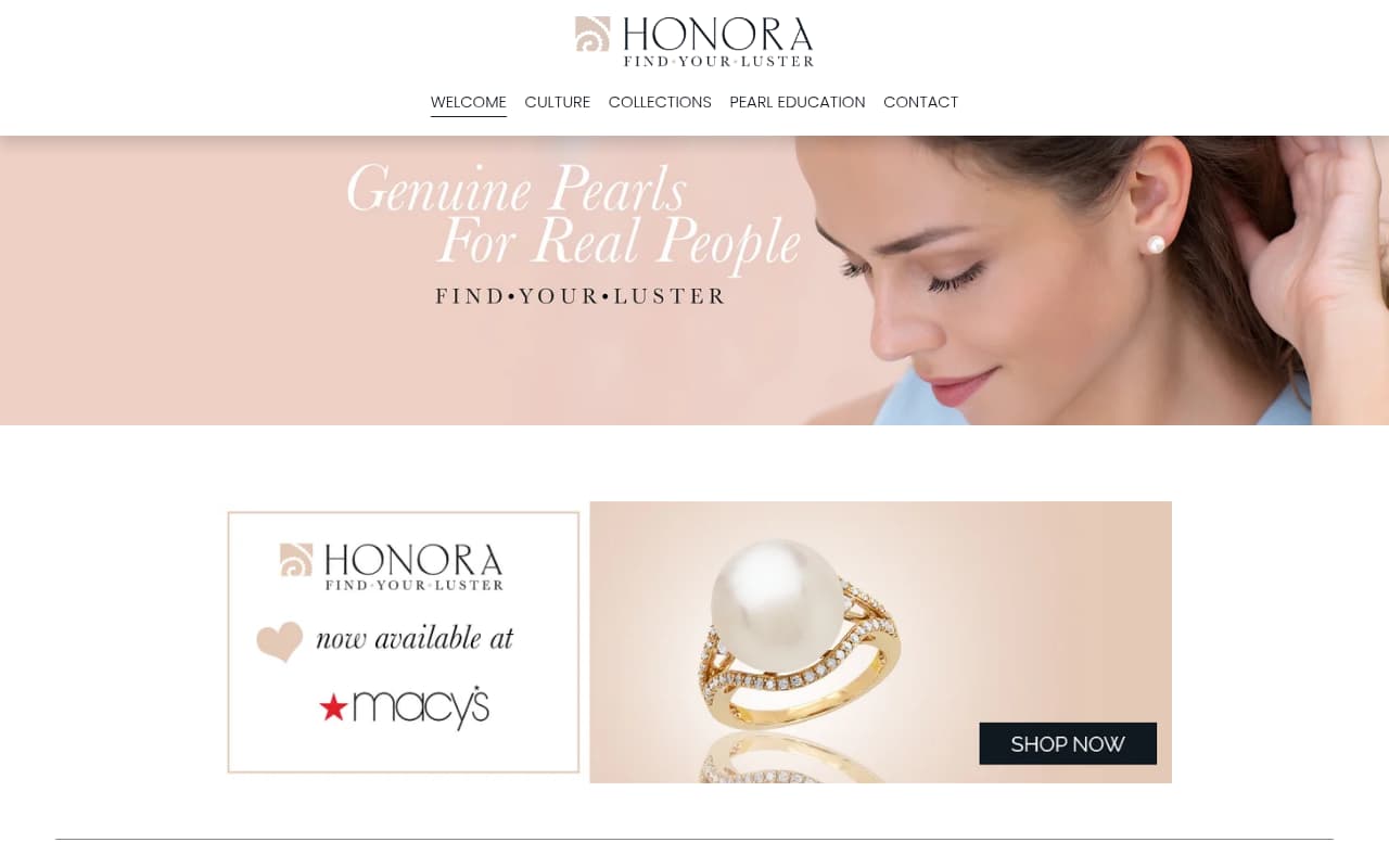 Honora website screenshot