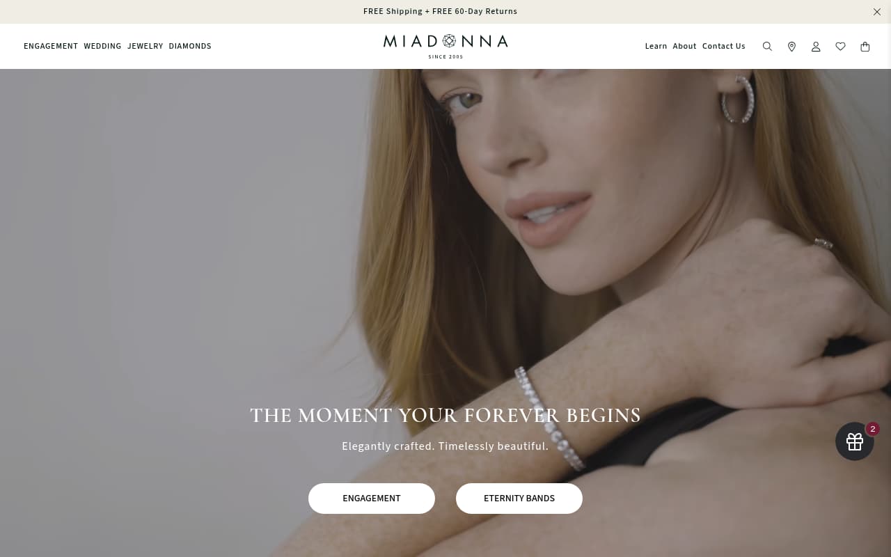 Natalie Portman x MiaDonna website screenshot