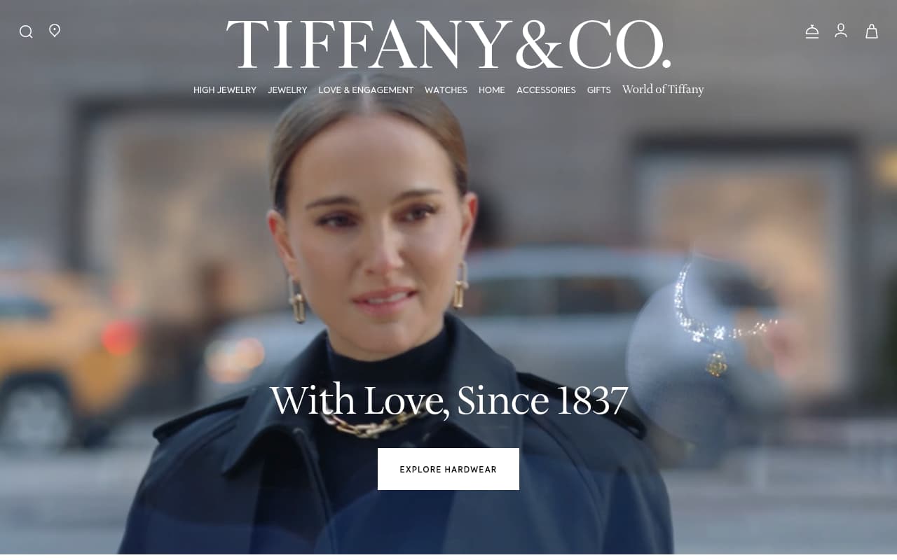 Tiffany & Co website screenshot