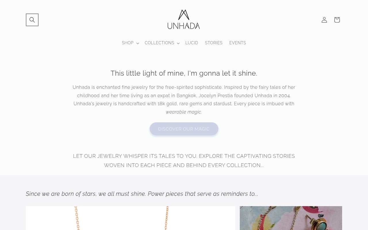 Unhada website screenshot