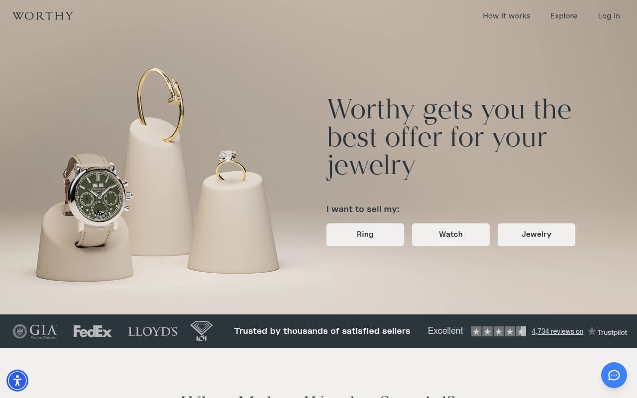 Worthy website screenshot