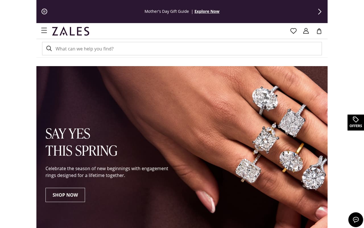 Zales website screenshot