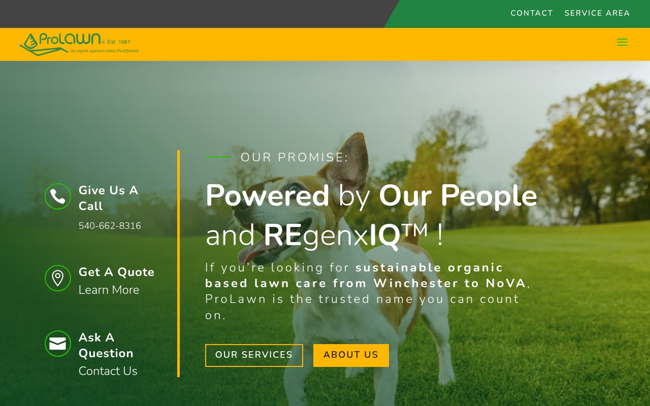 ProLawn website screenshot