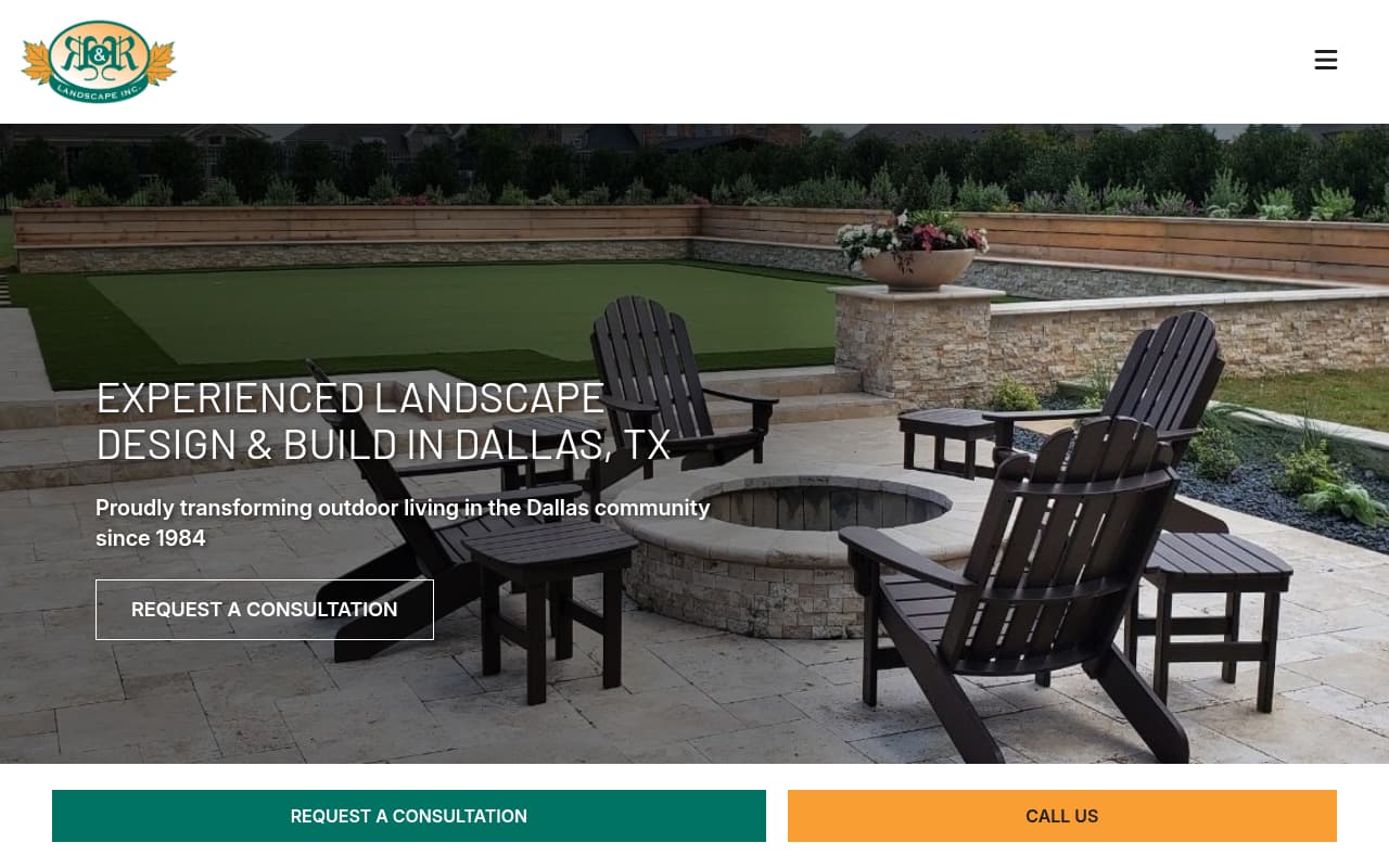R&R Landscape website screenshot