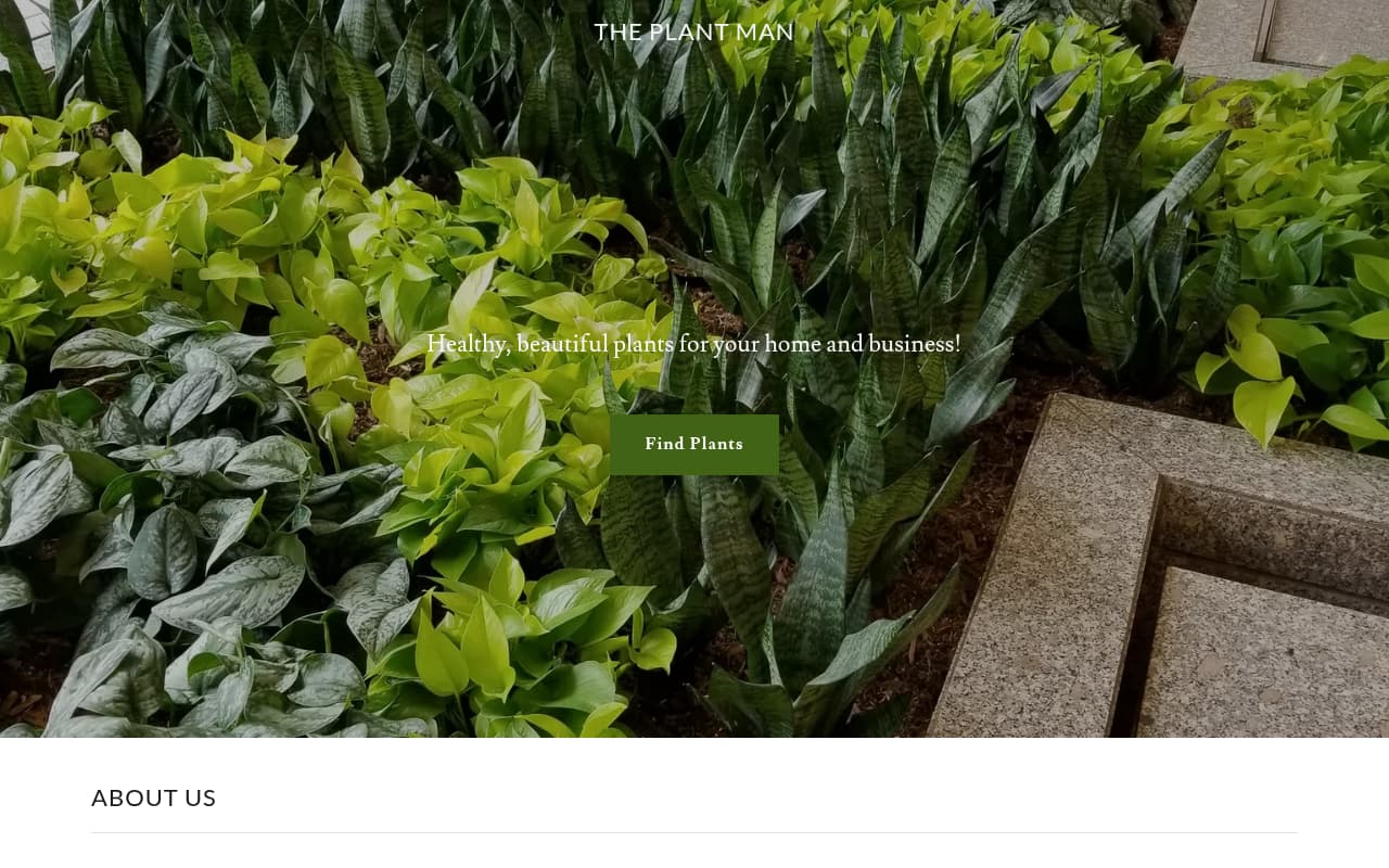 The Plant Man website screenshot