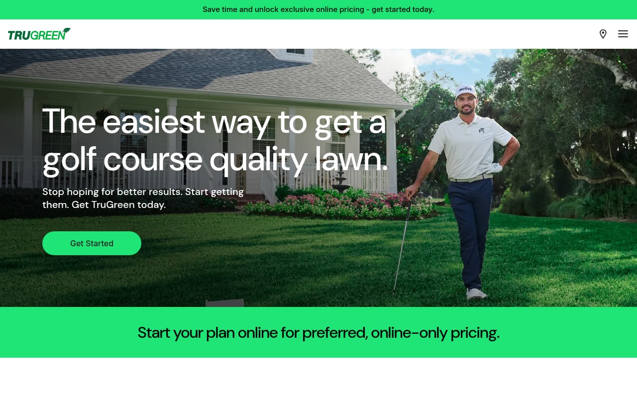 TruGreen website screenshot