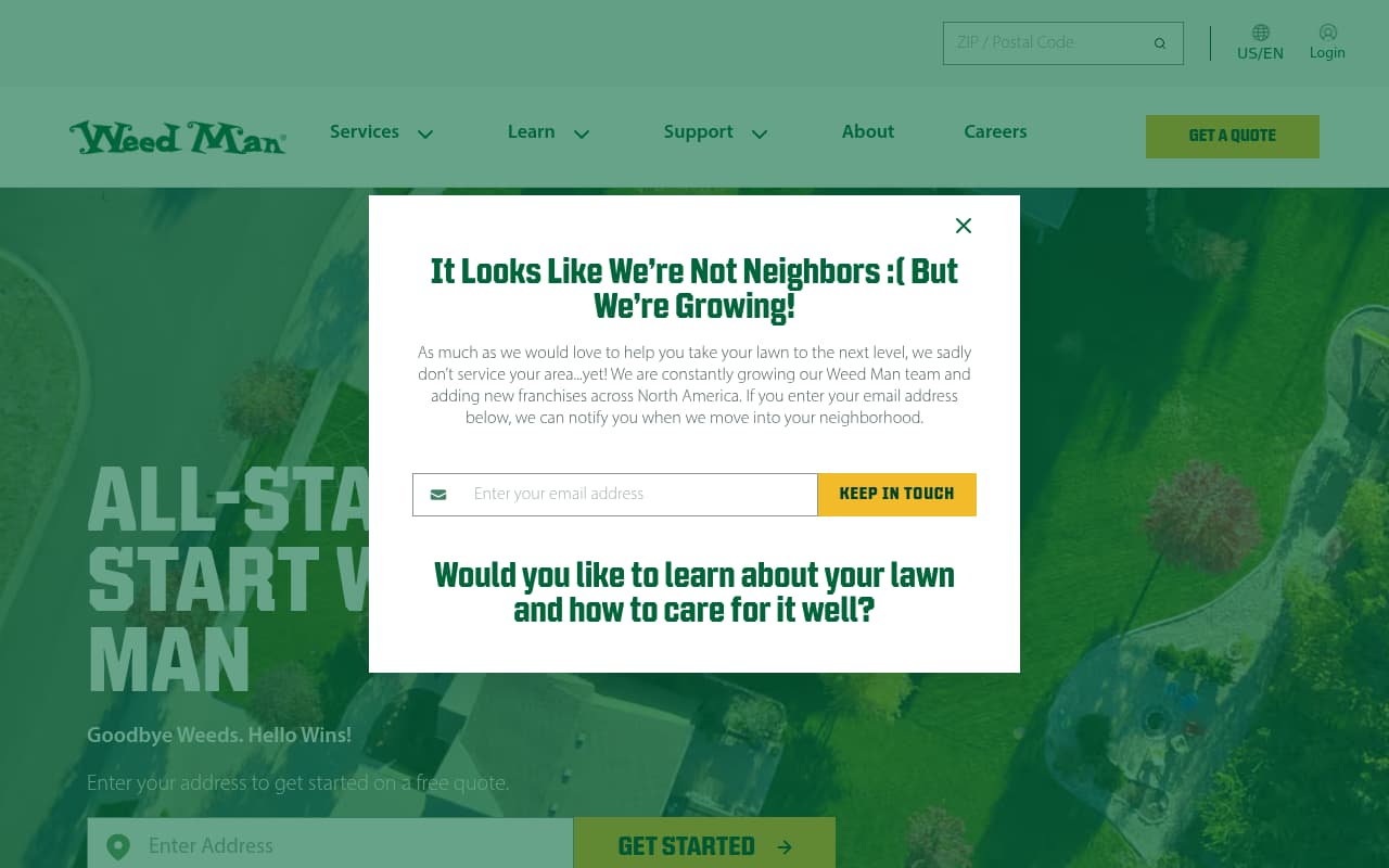 Weed Man website screenshot