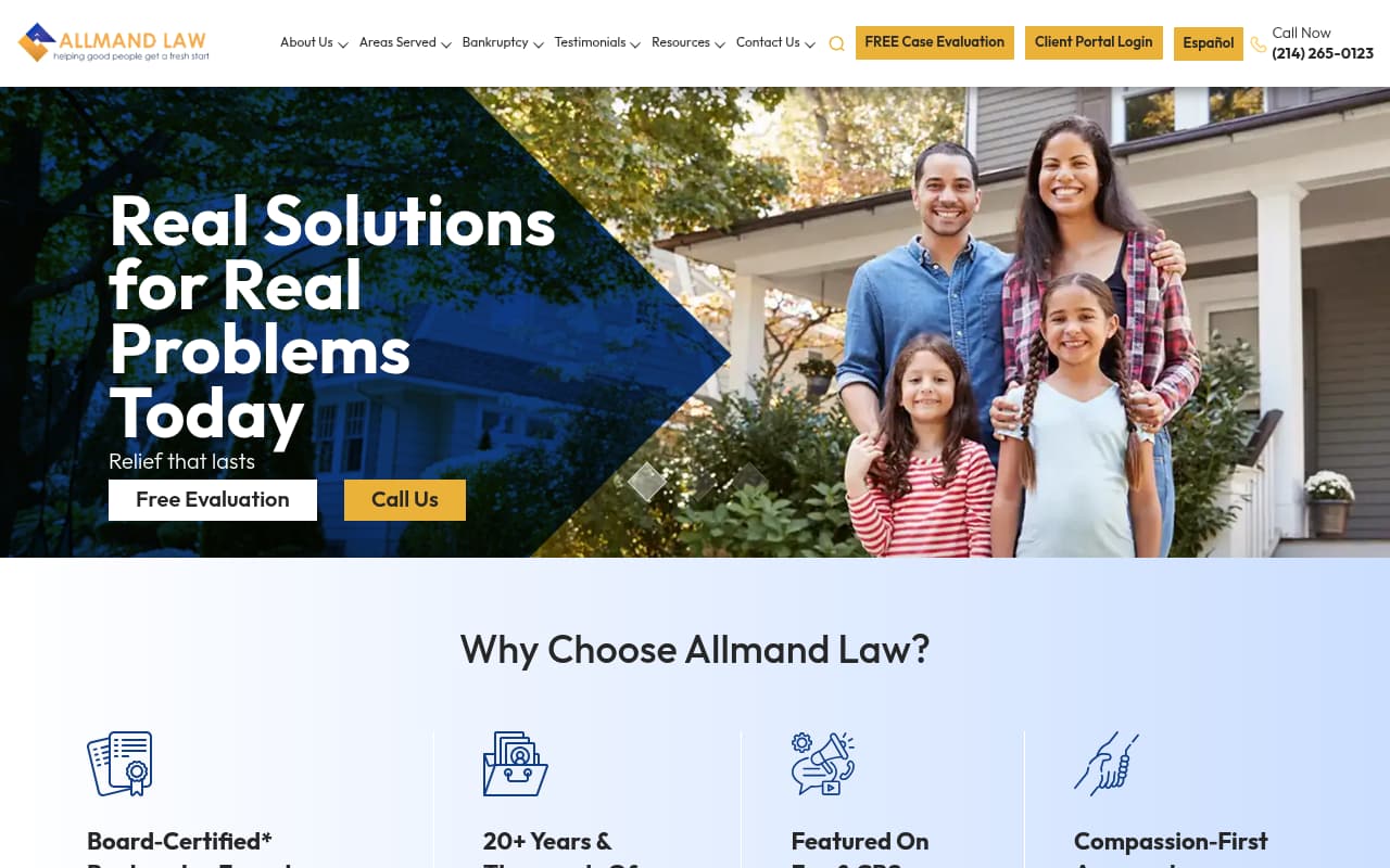 Allmand Law Firm website screenshot