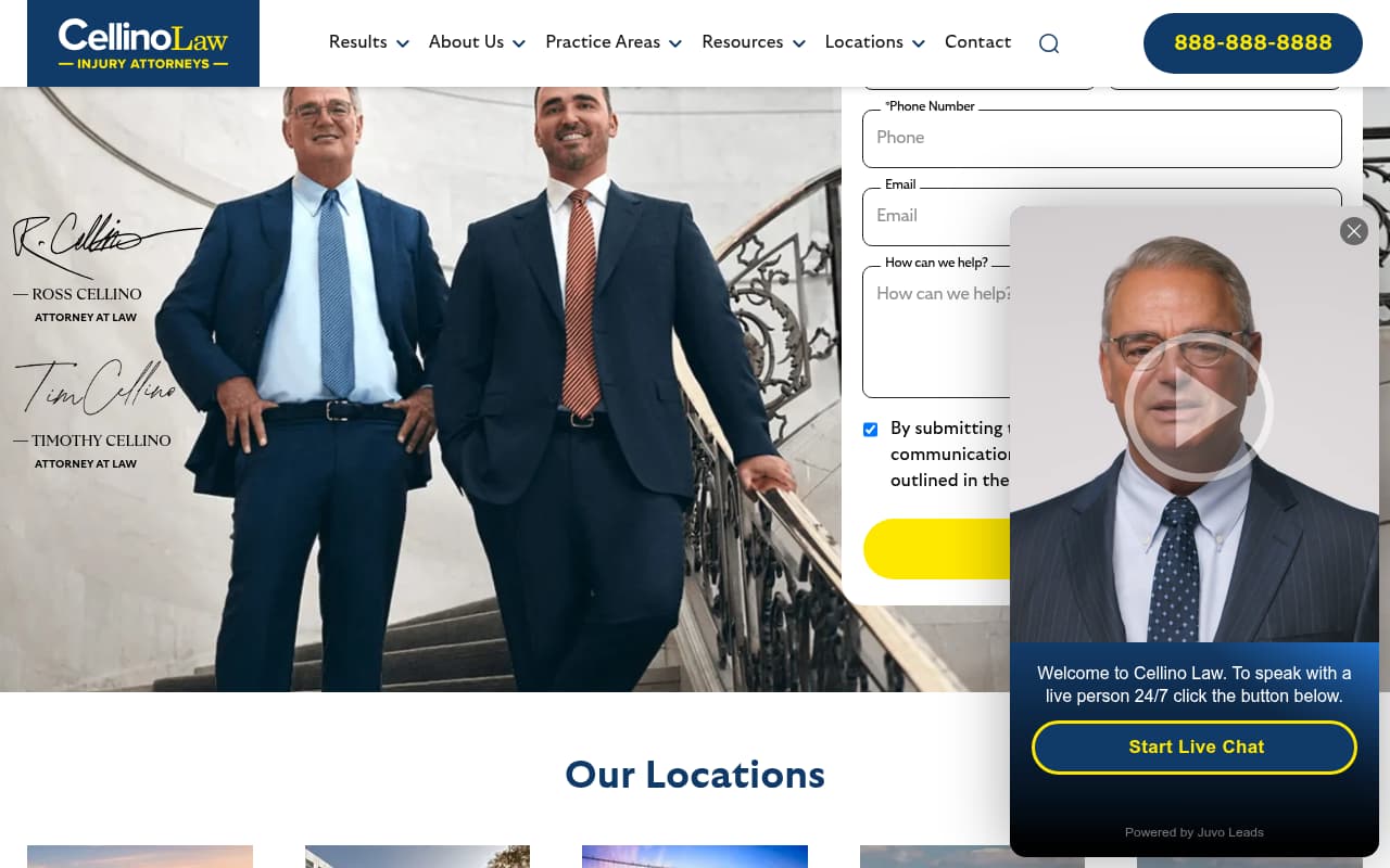 Cellino Law website screenshot