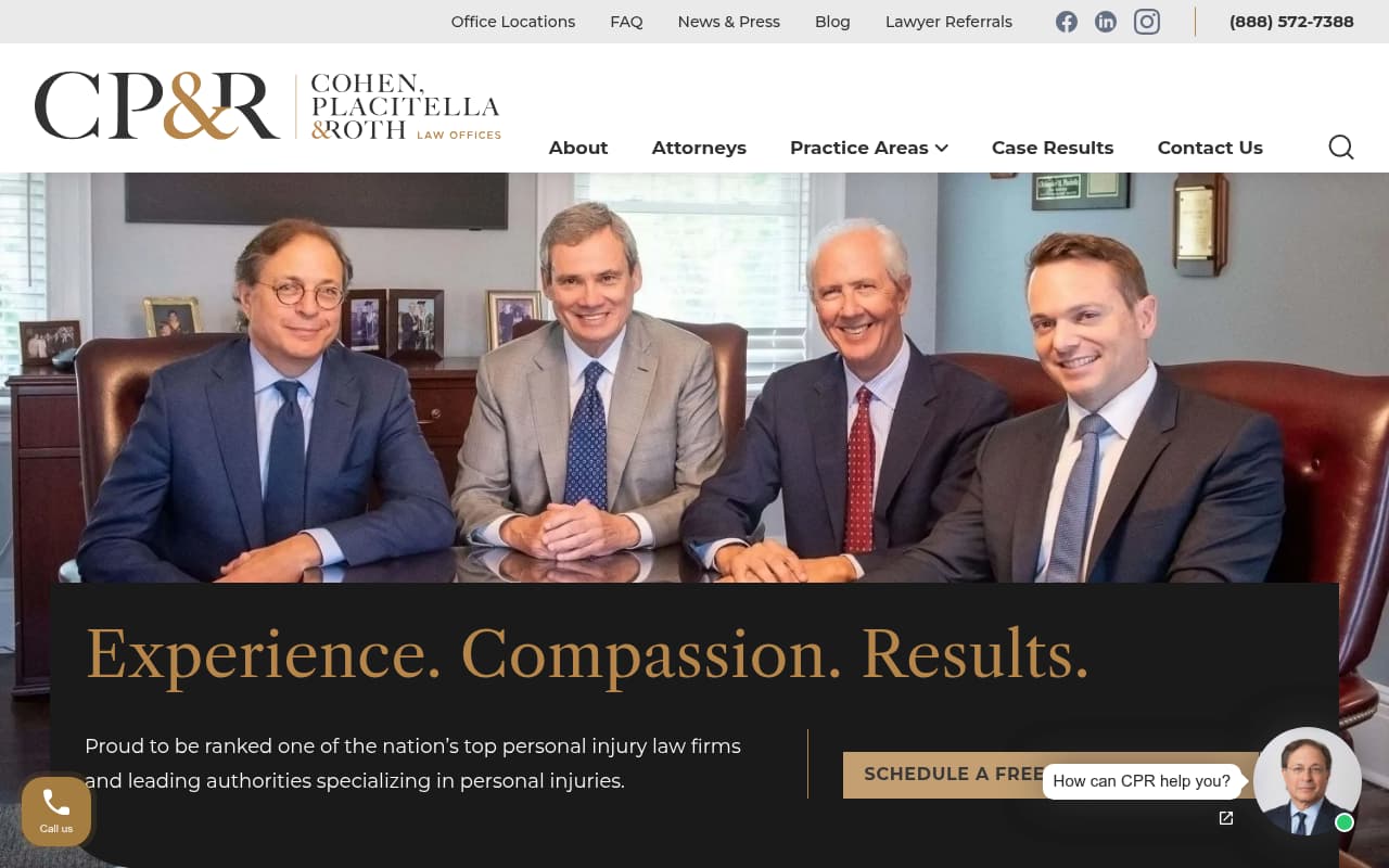 Cohen, Placitella & Roth website screenshot