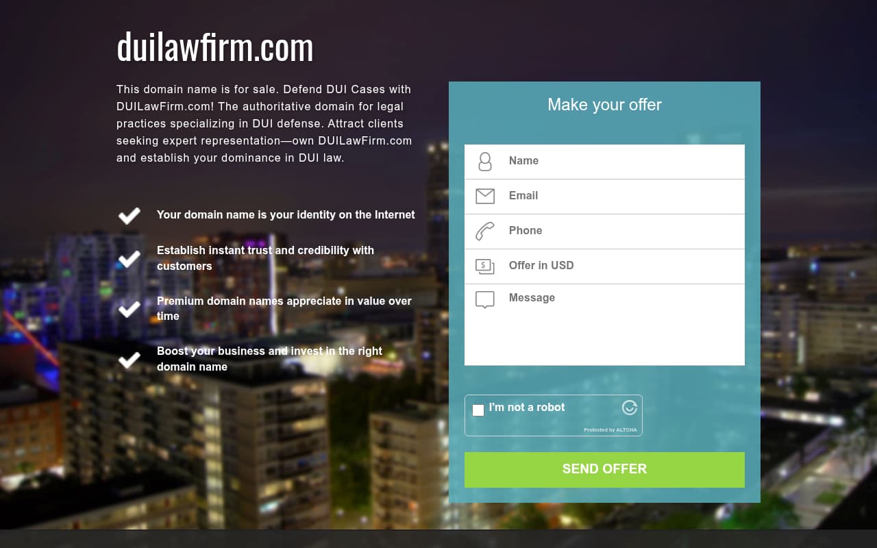 DUI Law Firm website screenshot