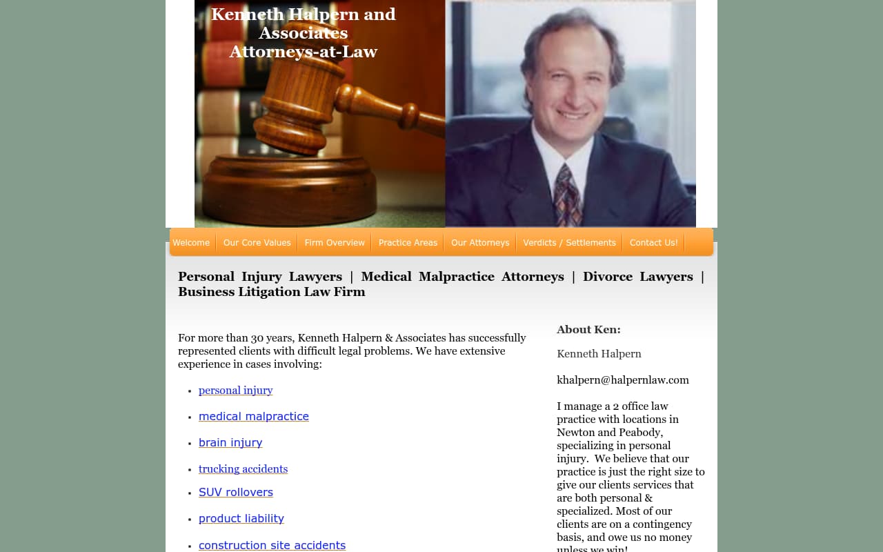 Halpern Law Firm website screenshot
