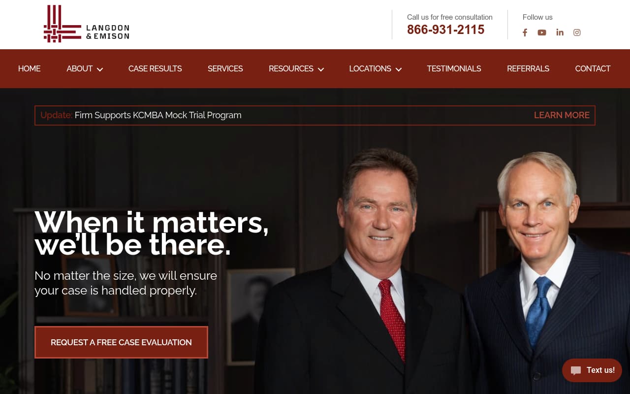 Langdon & Emison website screenshot