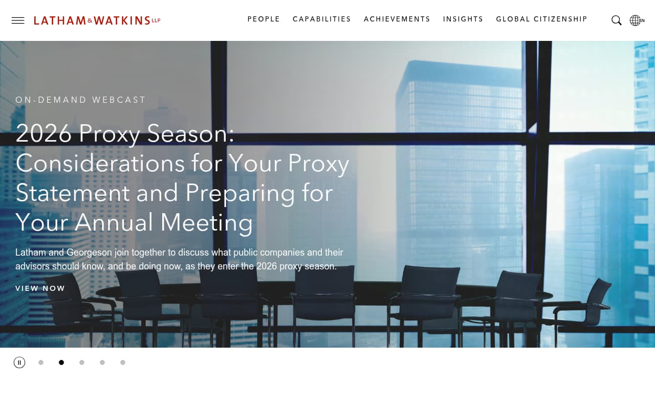 Latham & Watkins website screenshot