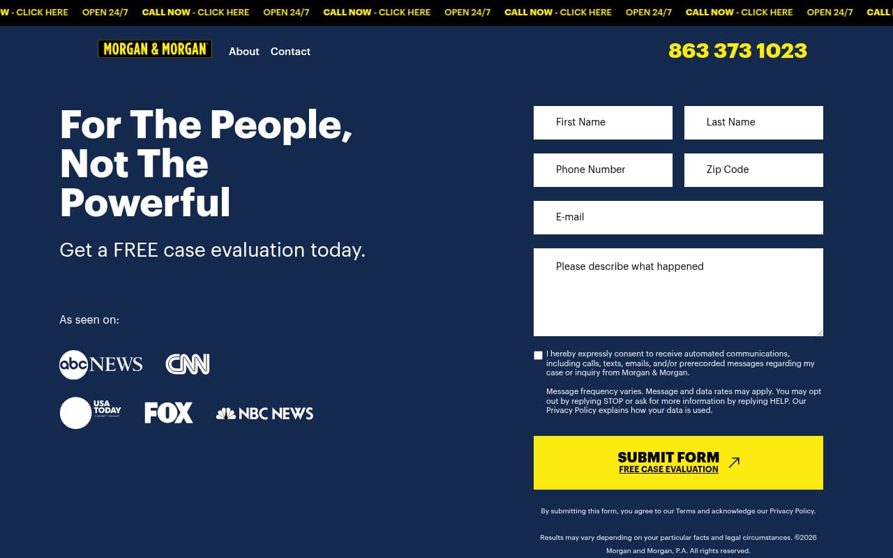 Morgan & Morgan website screenshot
