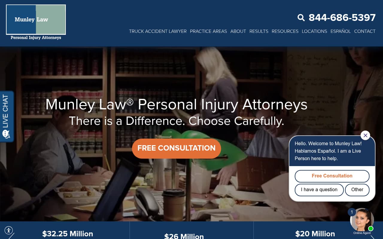 Munley Law website screenshot