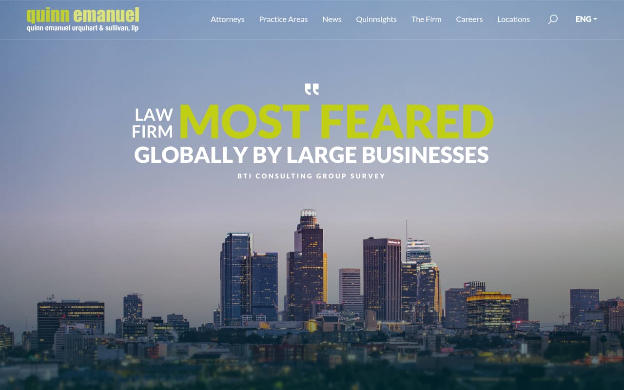 Quinn Emanuel website screenshot