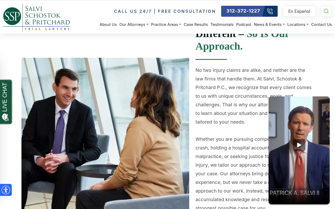 Salvi, Schostok & Pritchard website screenshot